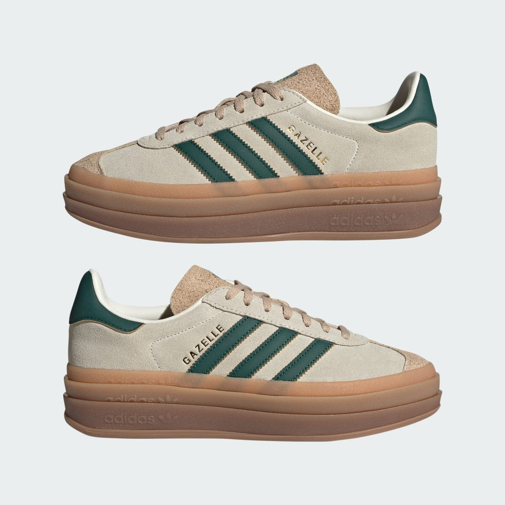 Adidas Women's Gazelle Bold Shoes - Cream White / Collegiate Green / Magic Beige - Image 10