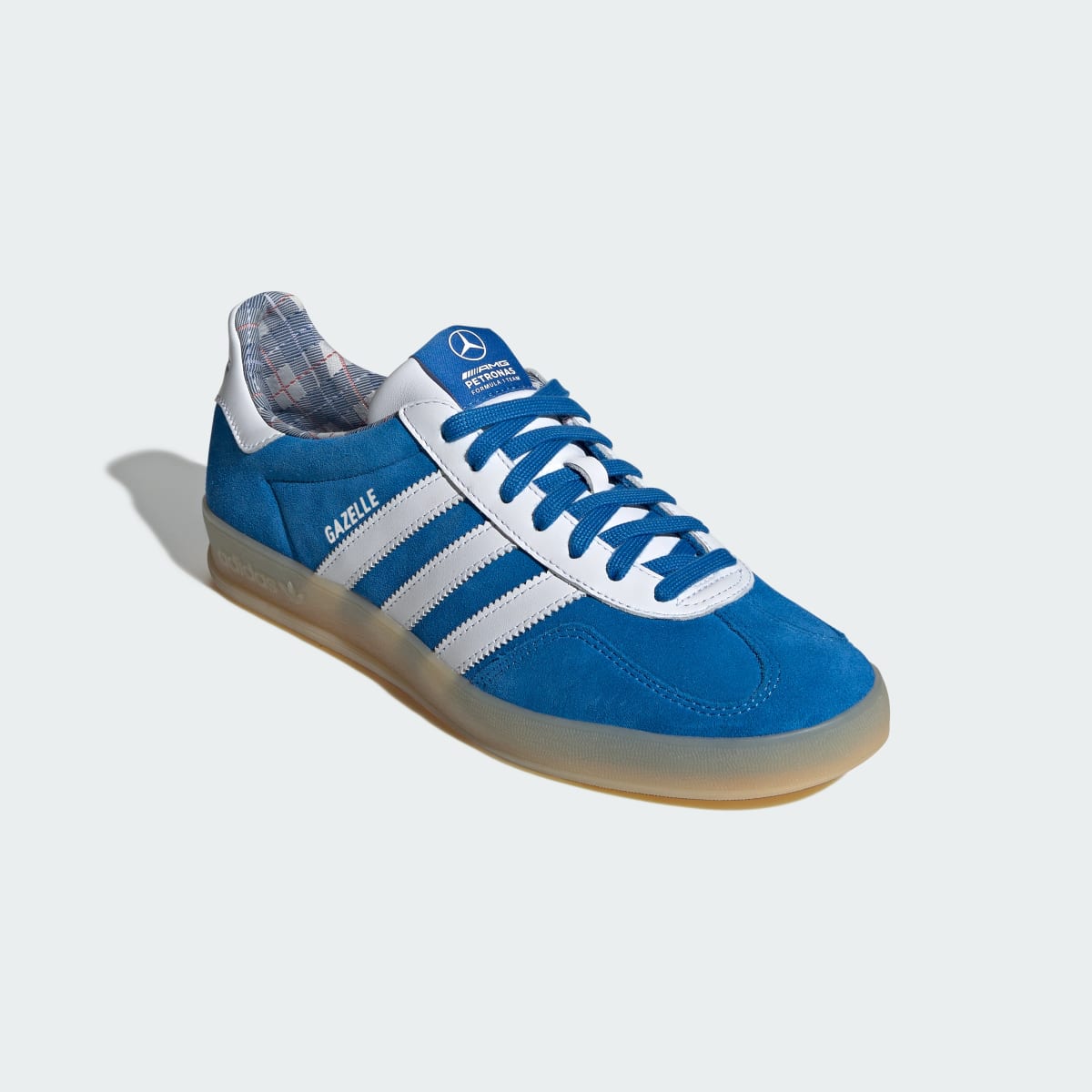 Adidas Men's Gazelle Indoor Mercedes AMG Petronas F1 Team Shoes - Blue Bird / Cloud White / Gum - Image 4