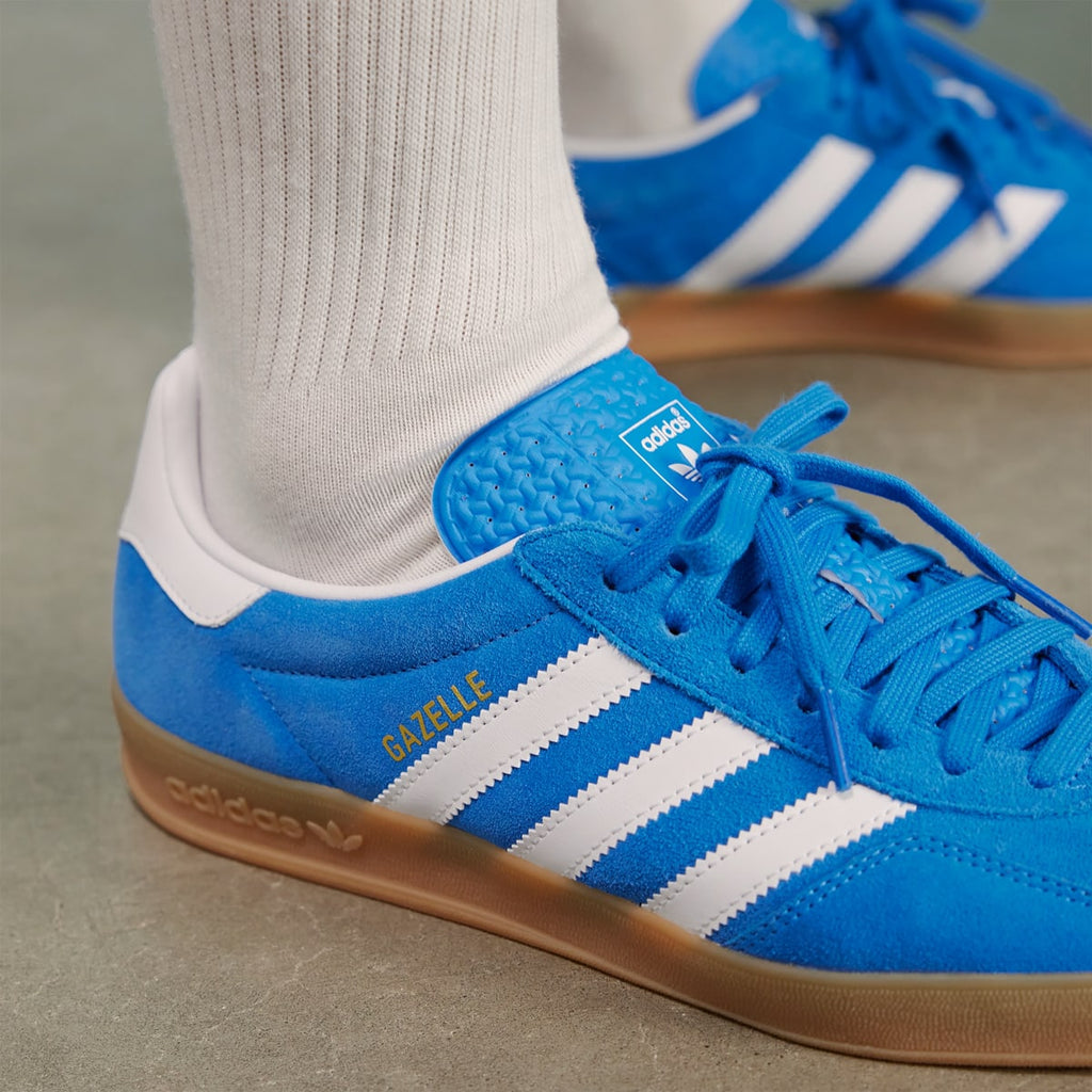 Adidas Men's Gazelle Indoor Shoes - Blue Bird / Cloud White / Gum - Image 13
