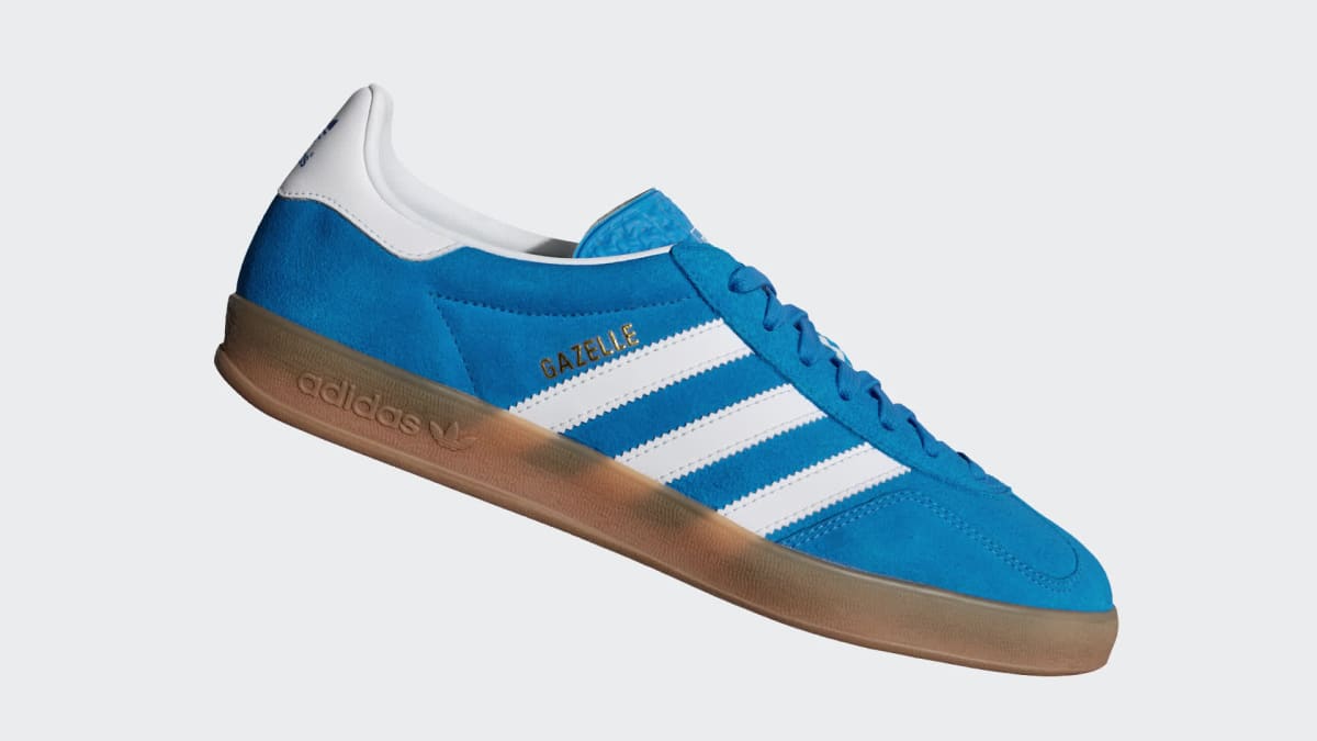 Adidas Men's Gazelle Indoor Shoes - Blue Bird / Cloud White / Gum - Image 2