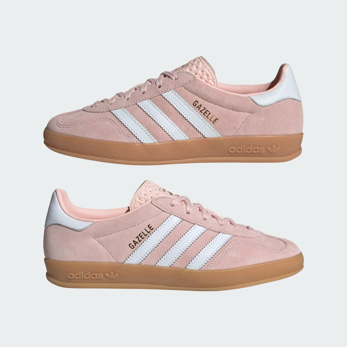 Adidas Women's Gazelle Indoor Shoes - Sandy Pink / Cloud White / Gum - Image 9