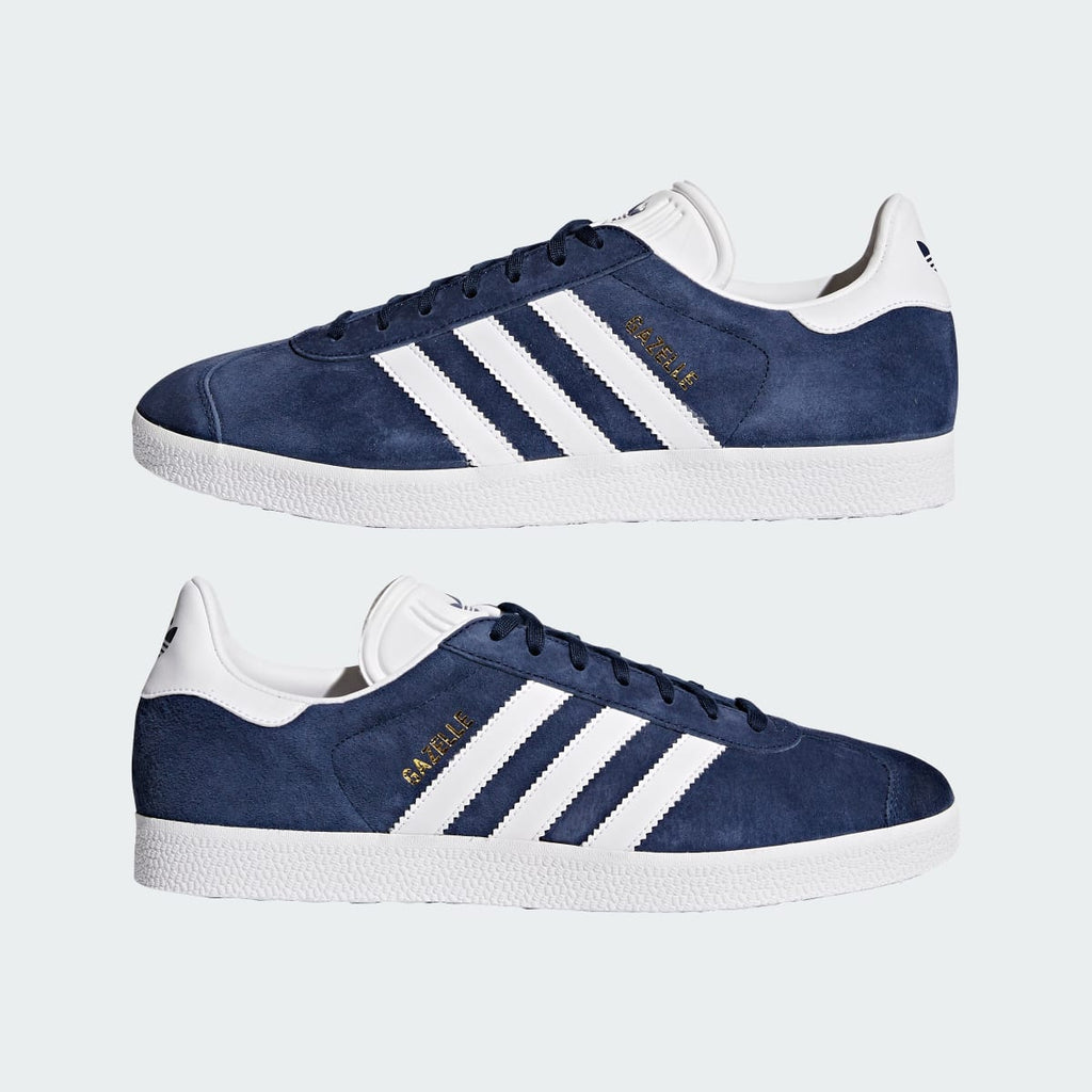 Adidas Men's Gazelle Shoes - Collegiate Navy / White / Gold Metallic - Image 8