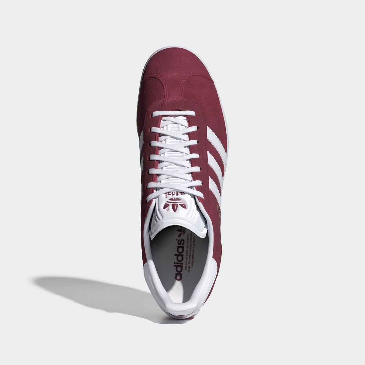 Adidas Men's Gazelle Shoes - Collegiate Burgundy / Cloud White / Gold Metallic - Image 3