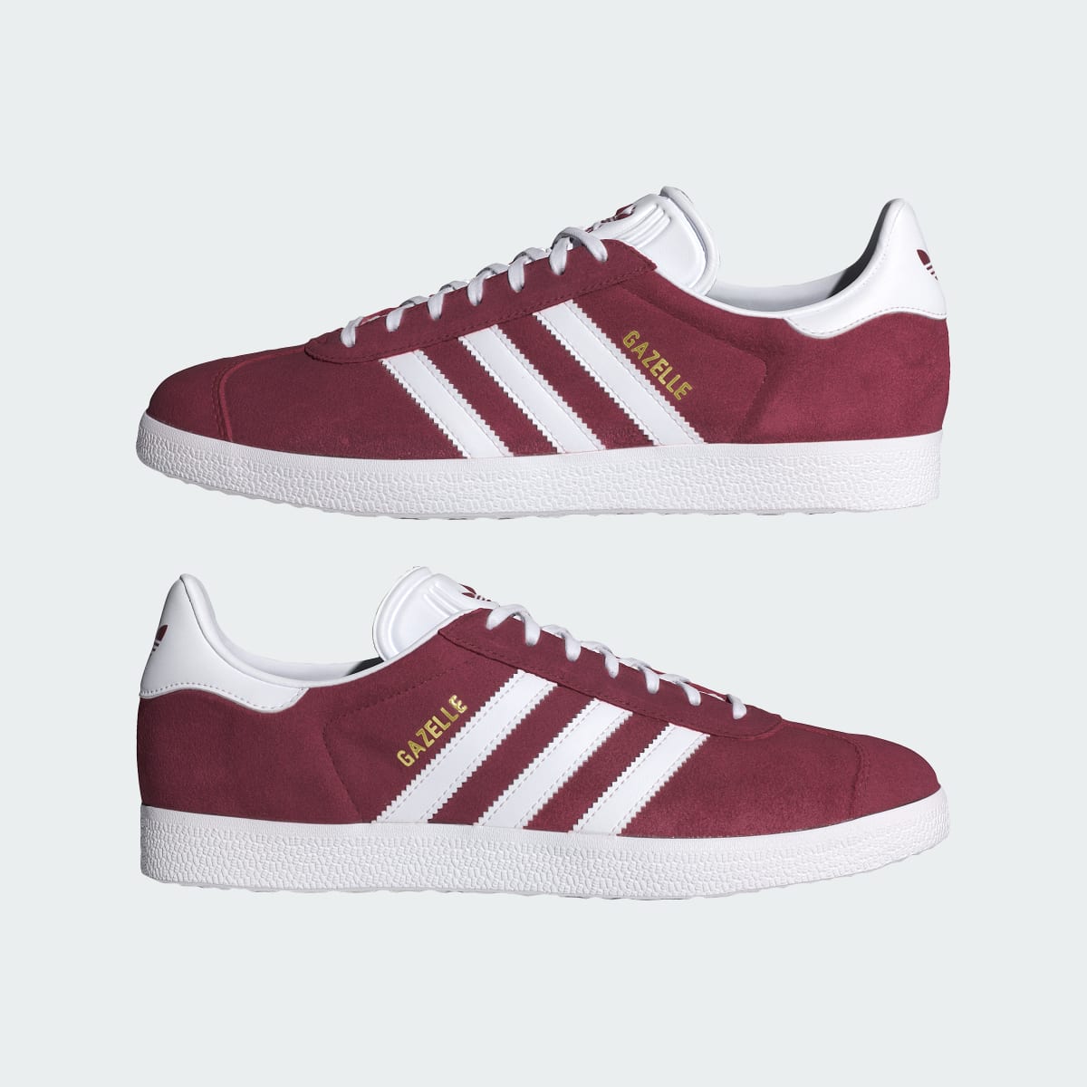Adidas Men's Gazelle Shoes - Collegiate Burgundy / Cloud White / Gold Metallic - Image 8