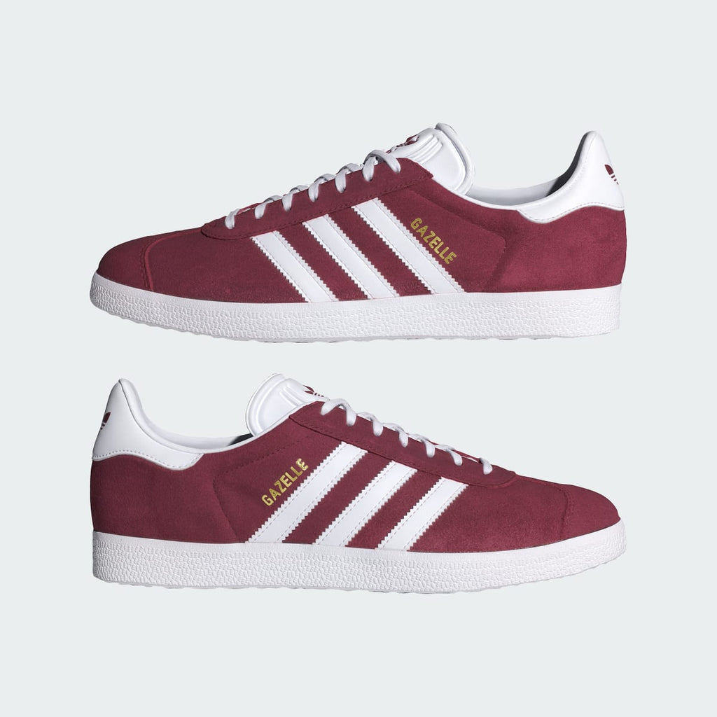 Adidas Women's Gazelle Shoes - Collegiate Burgundy / Cloud White / Gold Metallic - Image 8