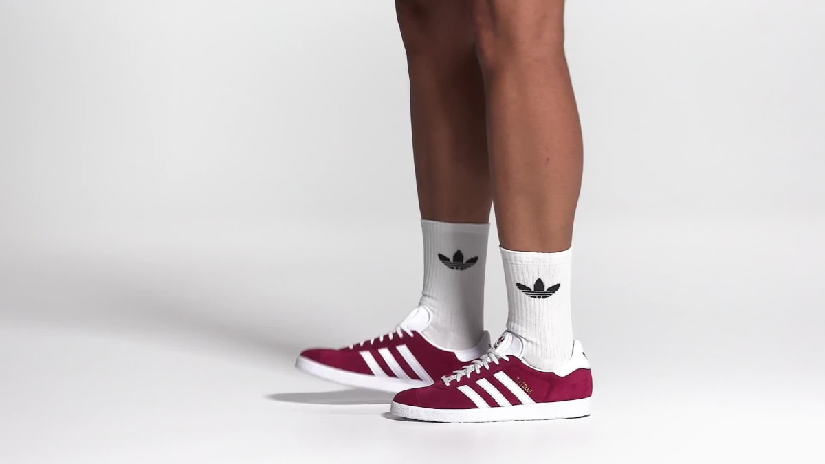 Adidas Women's Gazelle Shoes - Collegiate Burgundy / Cloud White / Gold Metallic - Image 2
