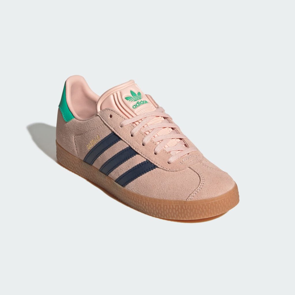 Adidas Kids' Gazelle Shoes - Blush Pink / Night Indigo / Hi-Res Green - Image 4