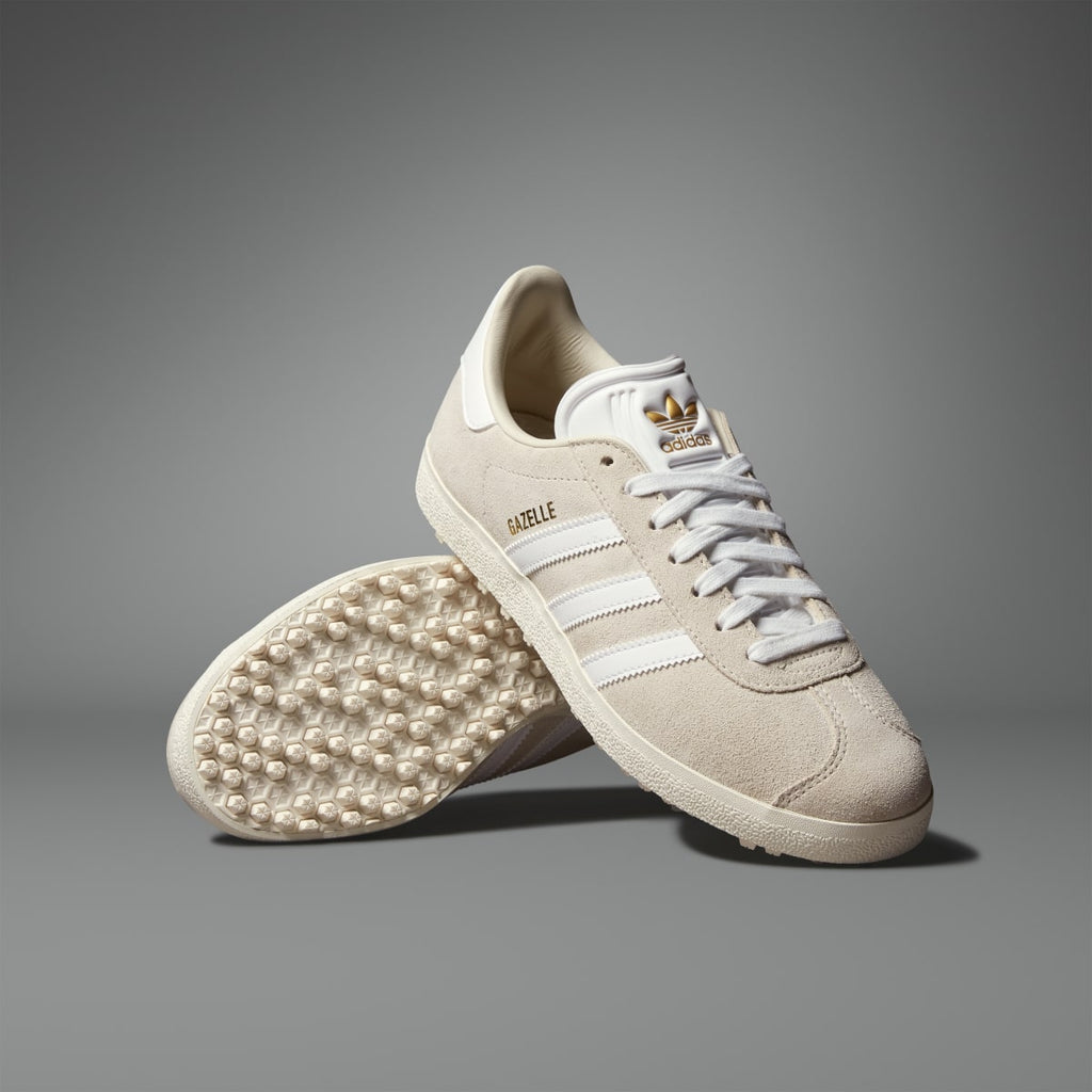 Adidas Women's Gazelle Spikeless Golf Shoes - Alumina / Cloud White / Gold Metallic - Image 1
