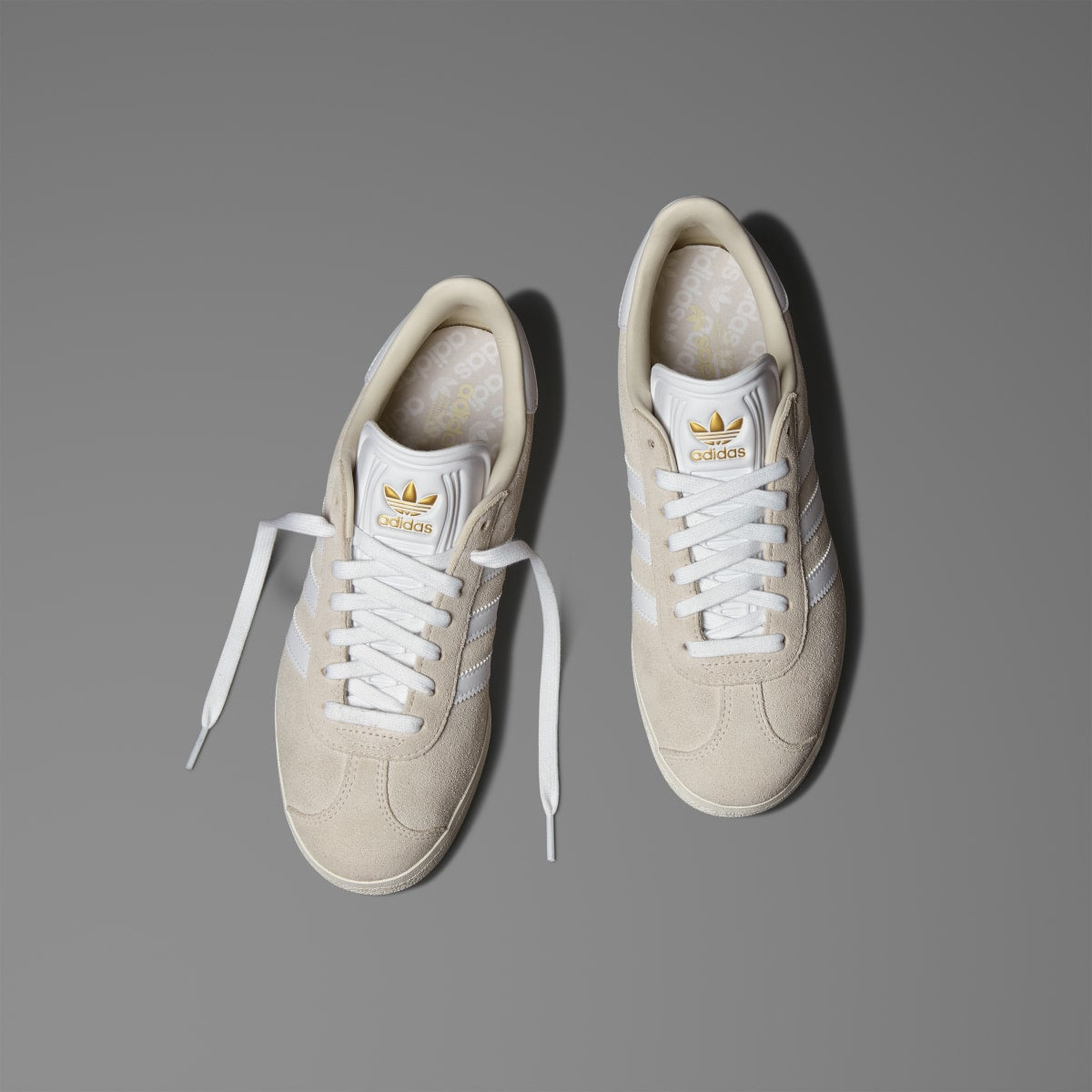 Adidas Women's Gazelle Spikeless Golf Shoes - Alumina / Cloud White / Gold Metallic - Image 4