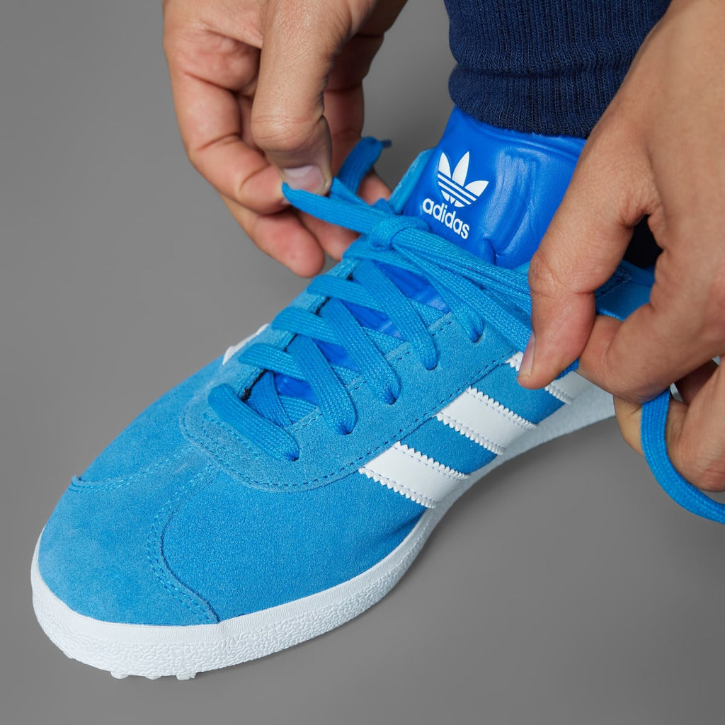 Adidas Men's Gazelle Spikeless Golf Shoes - Blue Bird / Cloud White / Royal Blue - Image 7