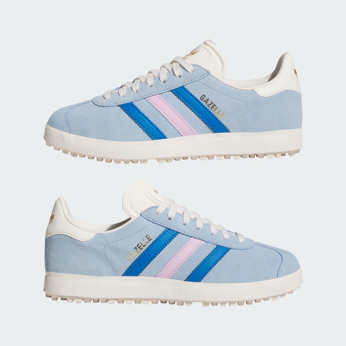 Adidas Women's Gazelle Spikeless Golf Shoes - Clear Sky / Blue Bird / Bliss Lilac - Image 7