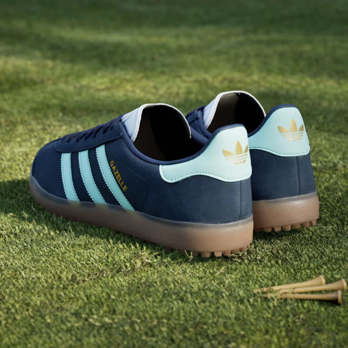 Adidas Men's Gazelle Spikeless Golf Shoes - Night Indigo / Clear Mint / Cloud White - Image 6