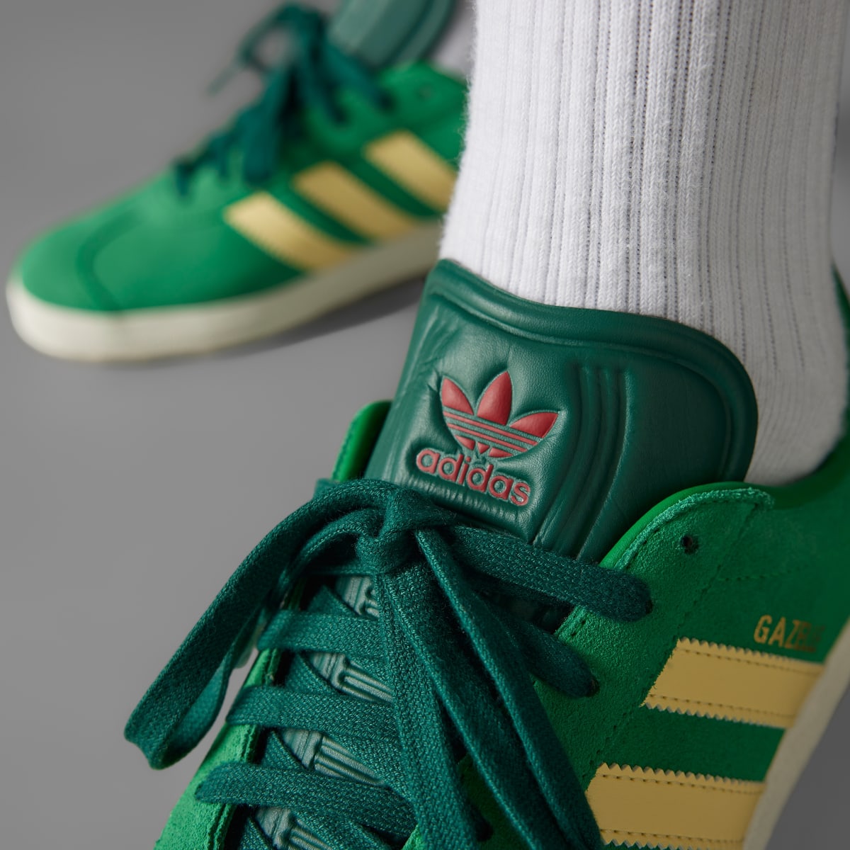 Adidas Men's Gazelle Spikeless Golf Shoes - Green / Almost Yellow / Collegiate Green - Image 9