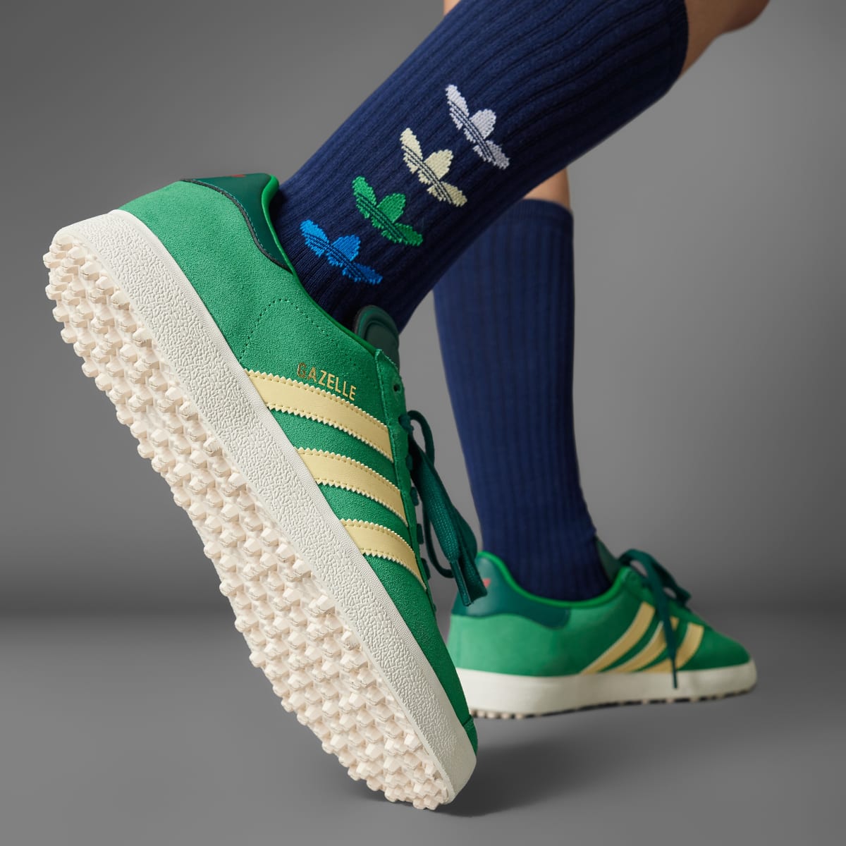 Adidas Women's Gazelle Spikeless Golf Shoes - Green / Almost Yellow / Collegiate Green - Image 8