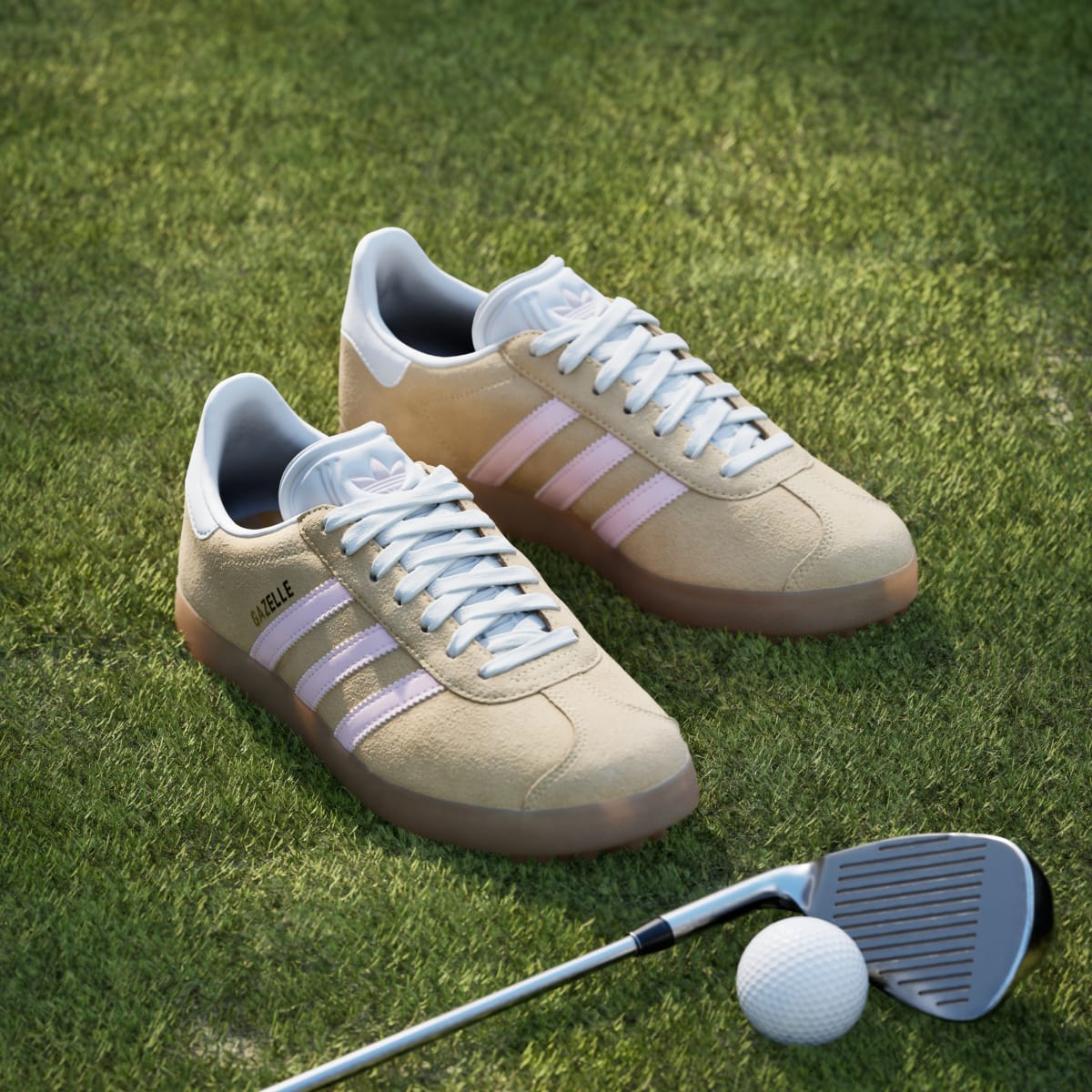 Adidas Women's Gazelle Spikeless Golf Shoes - Ice Tangerine / Clear Pink / Cloud White - Image 5