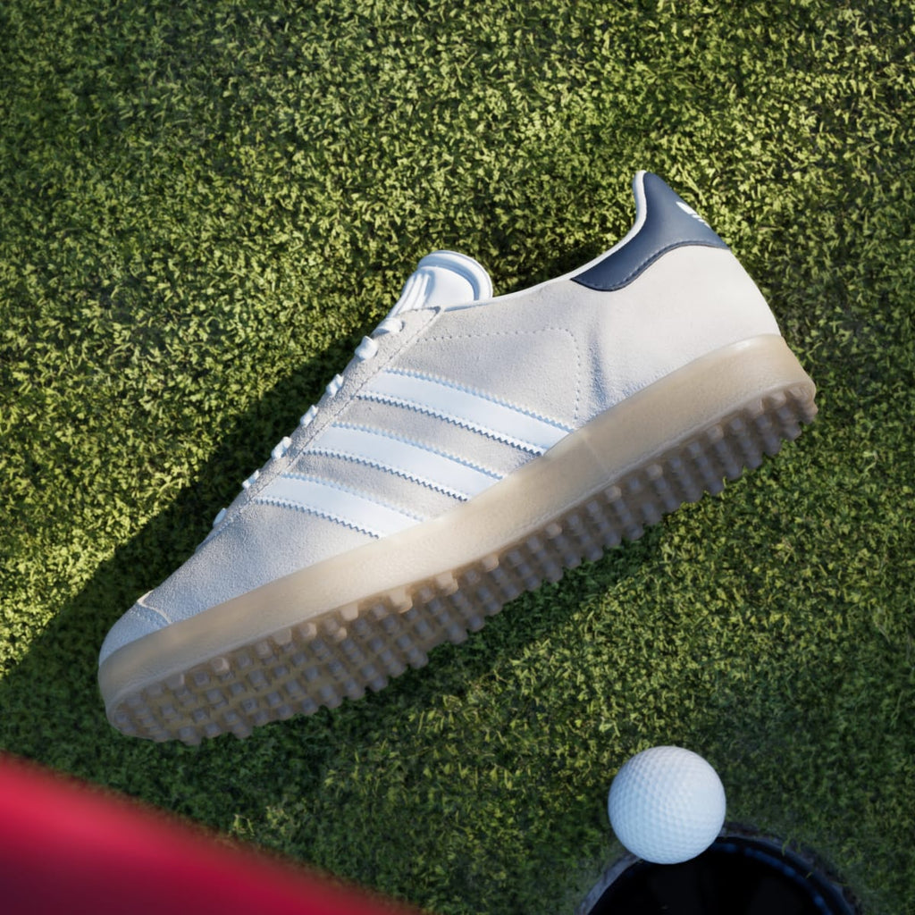 Adidas Men's Gazelle Spikeless Golf Shoes - Chalk White / Cloud White / Night Indigo - Image 7