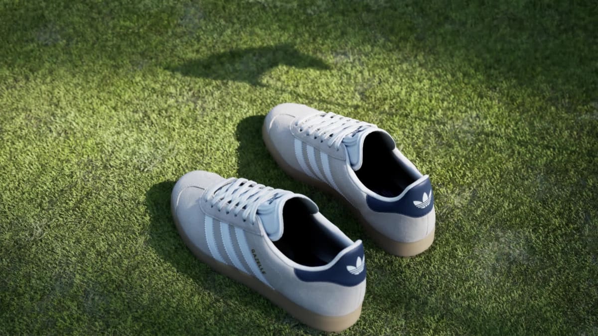 Adidas Men's Gazelle Spikeless Golf Shoes - Chalk White / Cloud White / Night Indigo - Image 2