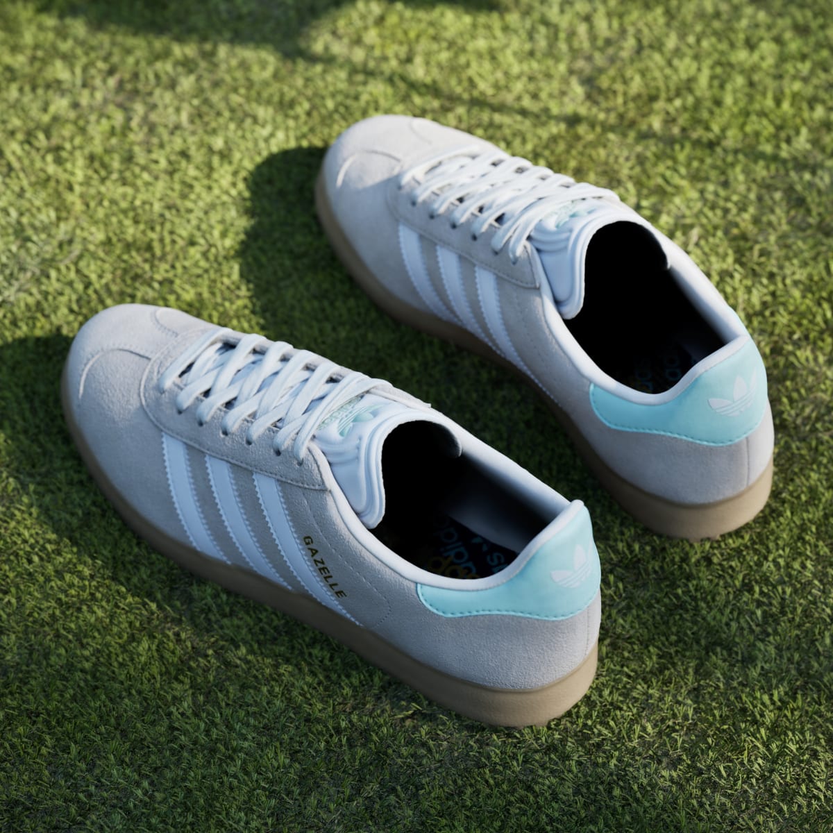 Adidas Women's Gazelle Spikeless Golf Shoes - Chalk White / Cloud White / Clear Mint - Image 8