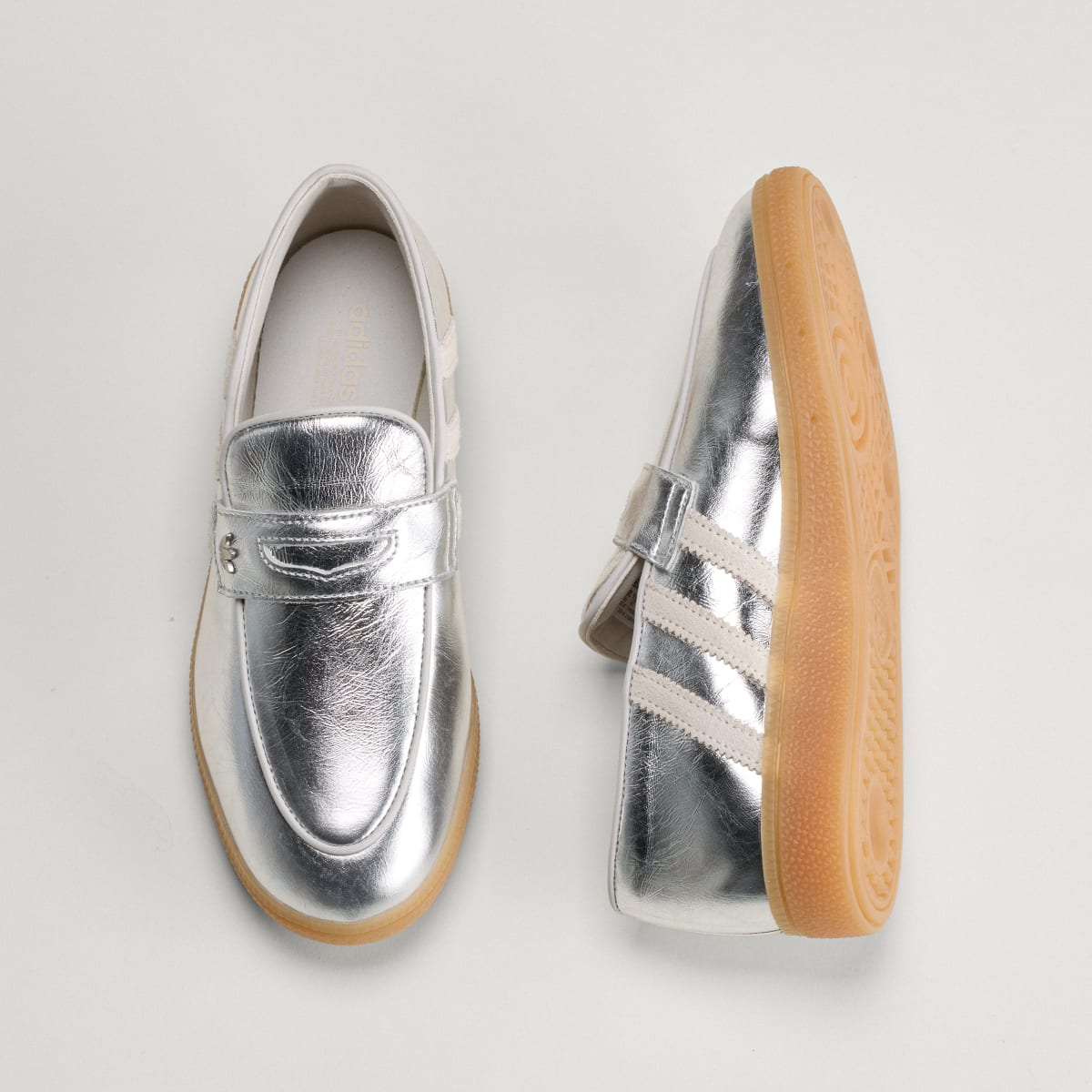 Adidas Women's HANDBALL SPEZIAL LOAFER SHOES - Silver Metallic / Off White / Grey One - Image 4