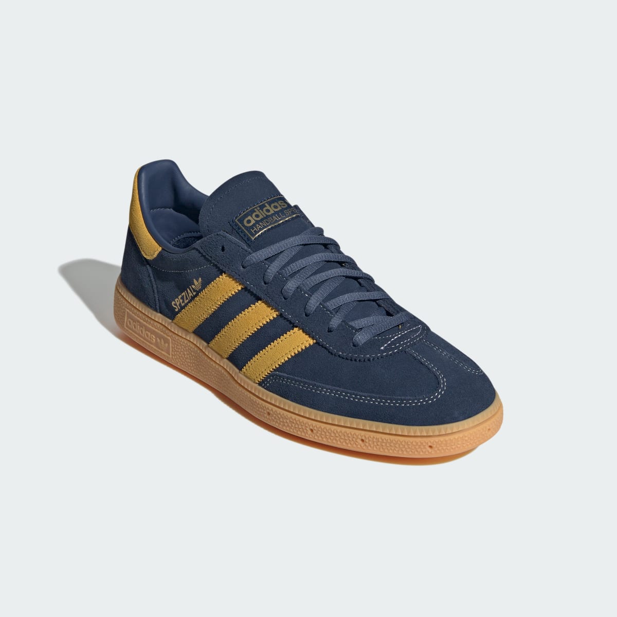 Adidas Men's HANDBALL SPEZIAL SHOES - Night Indigo / Bold Gold / Gum - Image 4