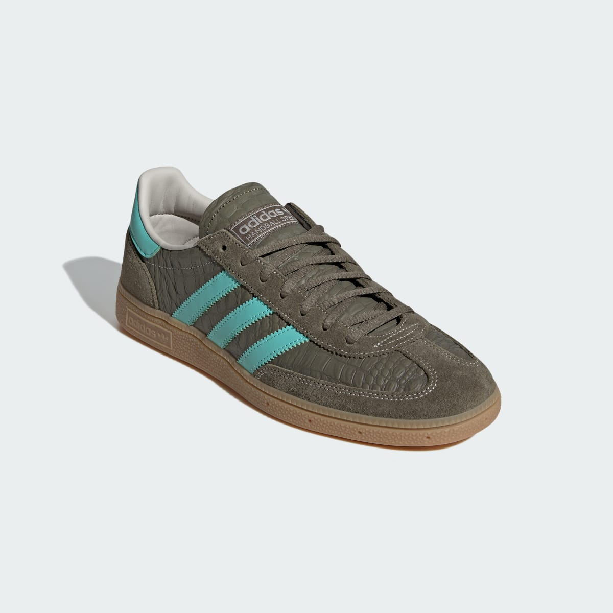 Adidas Men's HANDBALL SPEZIAL SHOES - Olive Strata / Acid Mint / Gum - Image 5