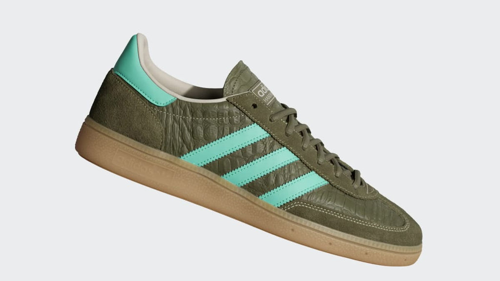 Adidas Women's HANDBALL SPEZIAL SHOES - Olive Strata / Acid Mint / Gum - Image 2