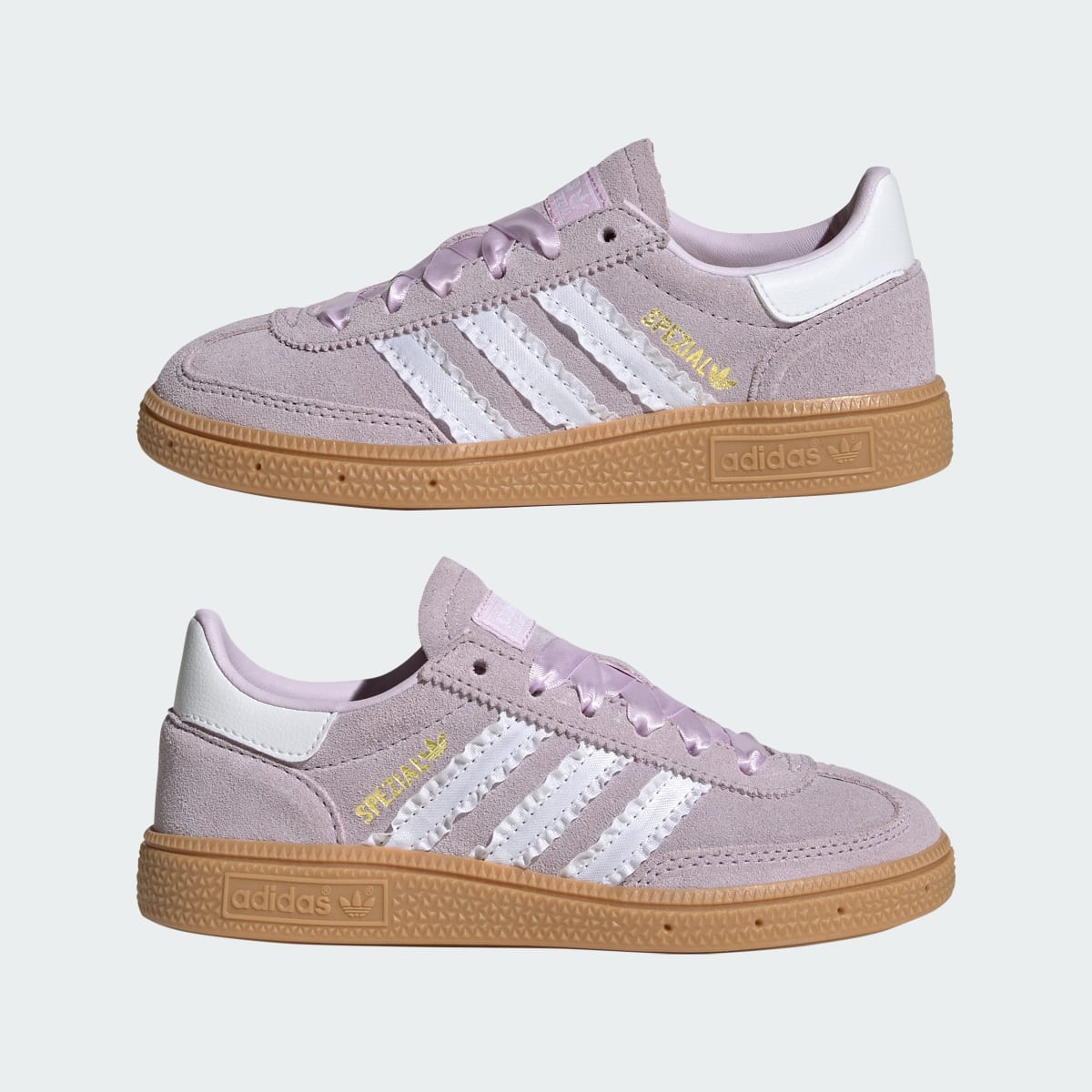Adidas Kids' HANDBALL SPEZIAL SHOES - Ice Lavender / Cloud White / Gum - Image 7