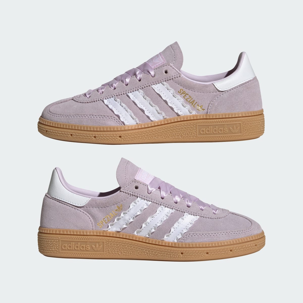 Adidas Kids' HANDBALL SPEZIAL SHOES - Ice Lavender / Cloud White / Gum - Image 7