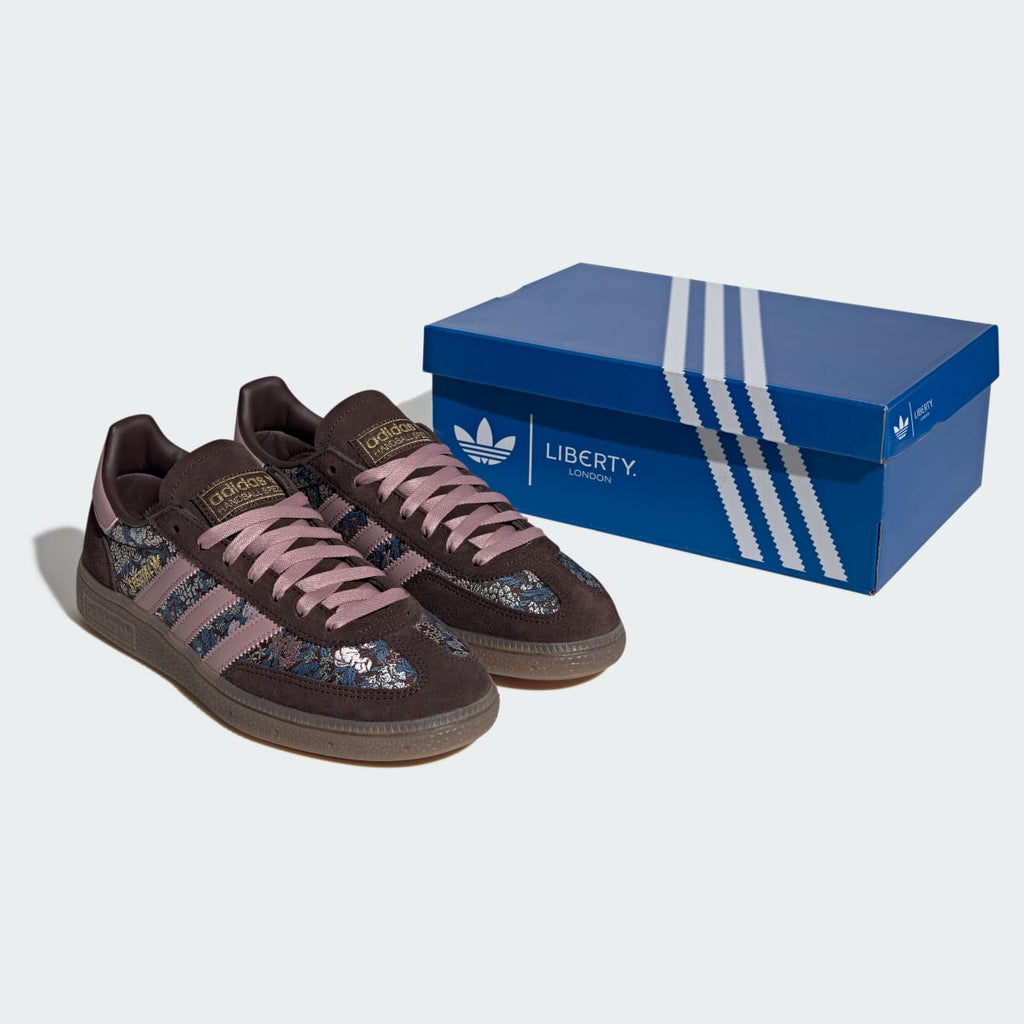 Adidas Women's HANDBALL SPEZIAL x LIBERTY LONDON SHOES - Aurora Coffee / Magic Mauve / Gum - Image 8