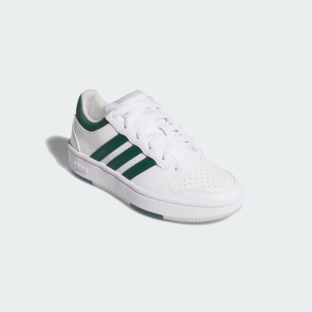Adidas Kids' HOOPS CLASSIC J SHOES - Cloud White / Collegiate Green / Grey One - Image 4