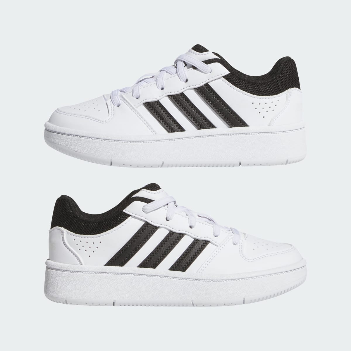 Adidas Kids' HOOPS CLASSIC SHOES - Cloud White / Core Black / Orbit Grey - Image 7