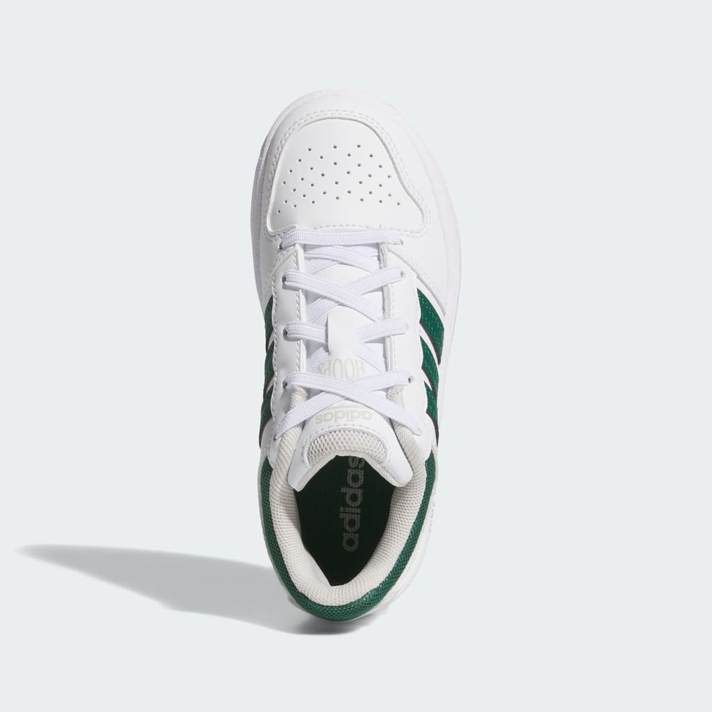 Adidas Kids' HOOPS CLASSIC SHOES - Cloud White / Collegiate Green / Grey One - Image 2