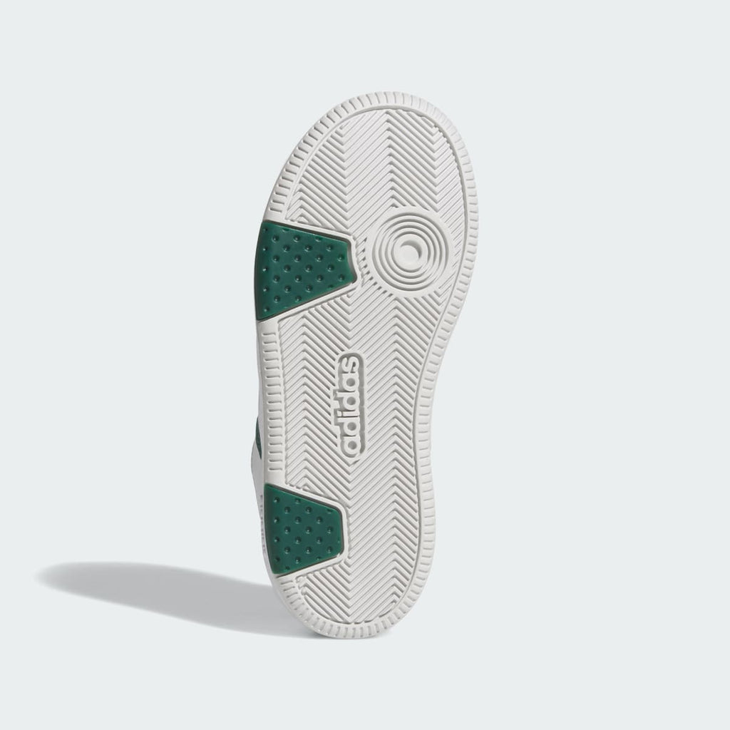 Adidas Kids' HOOPS CLASSIC SHOES - Cloud White / Collegiate Green / Grey One - Image 3
