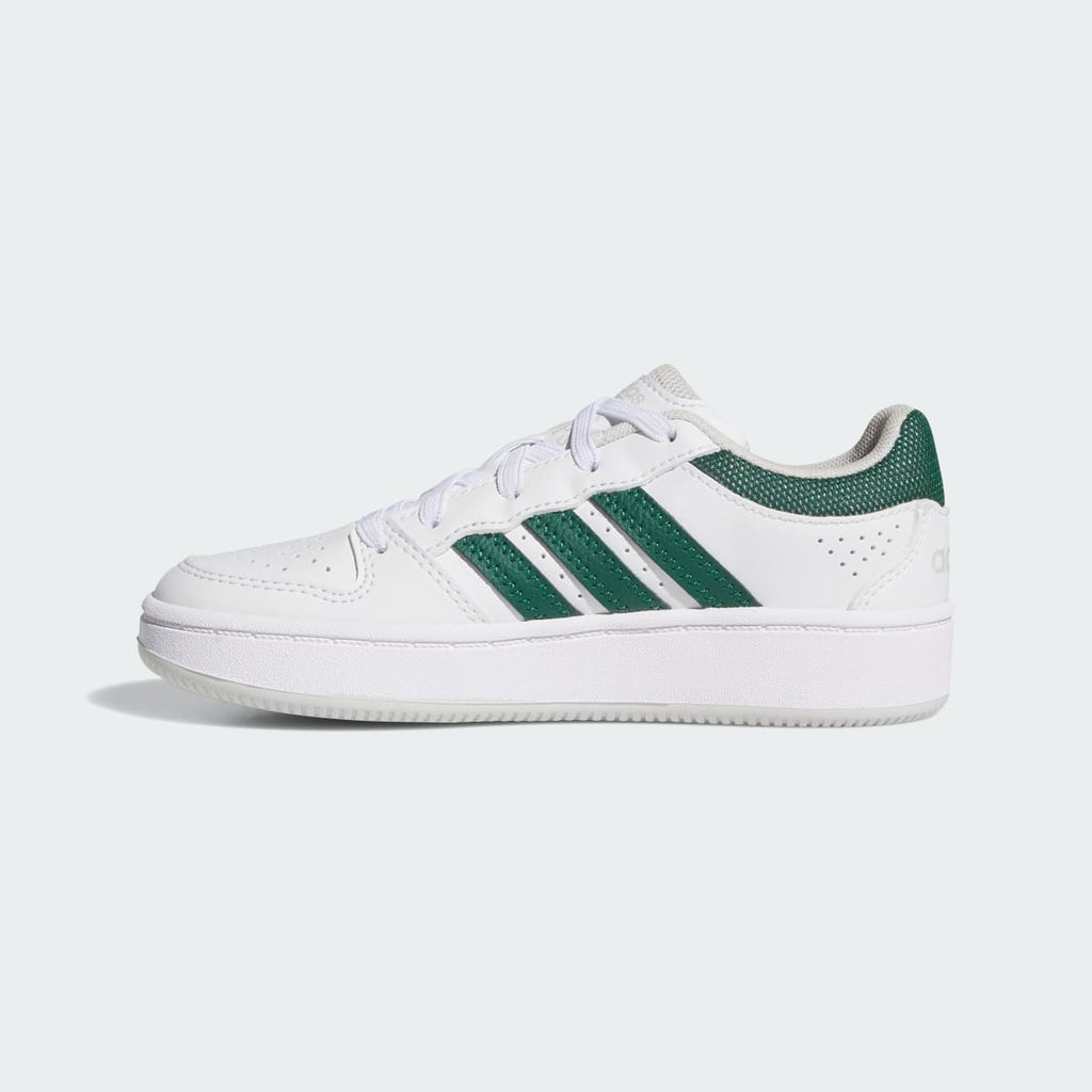 Adidas Kids' HOOPS CLASSIC SHOES - Cloud White / Collegiate Green / Grey One - Image 6
