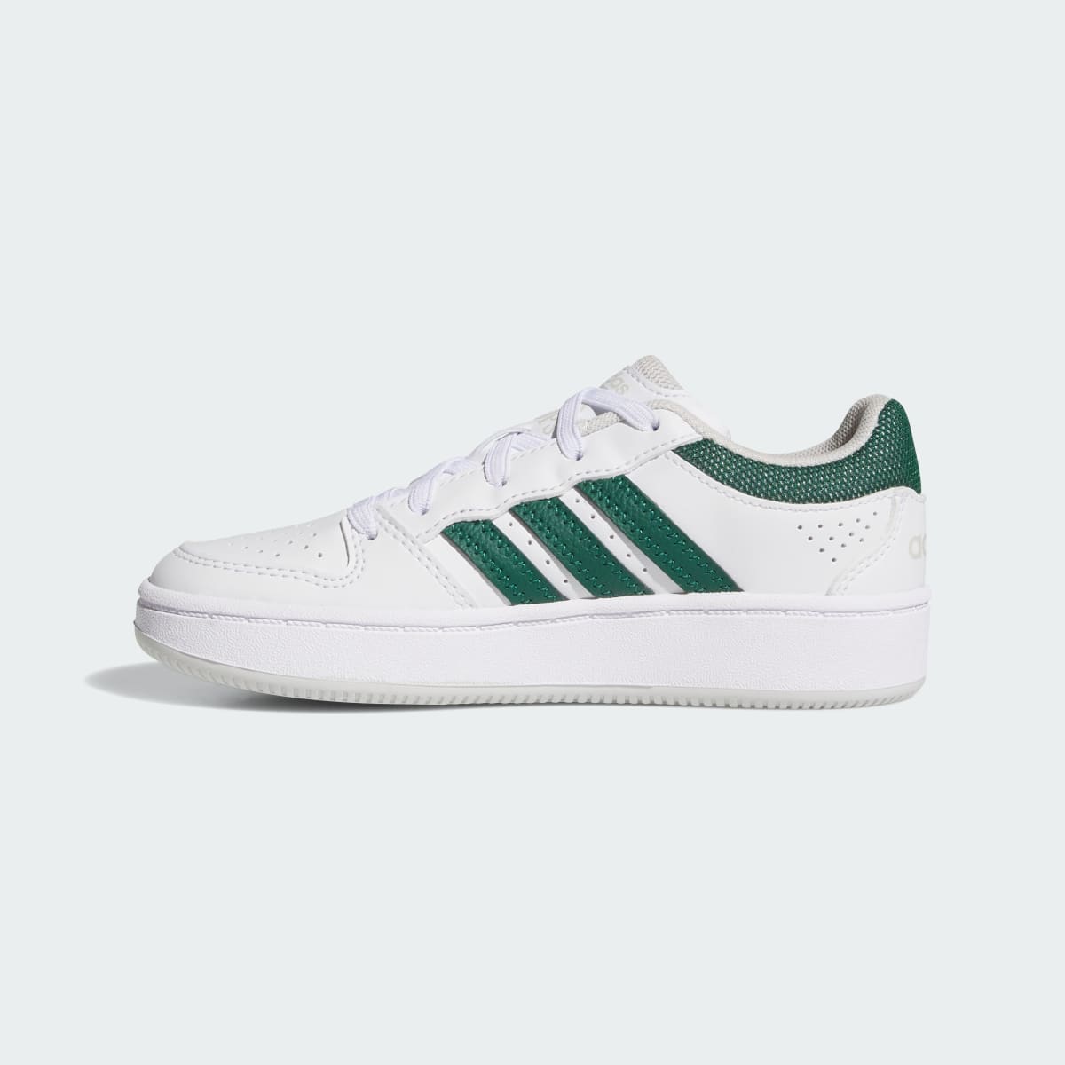 Adidas Kids' HOOPS CLASSIC SHOES - Cloud White / Collegiate Green / Grey One - Image 6