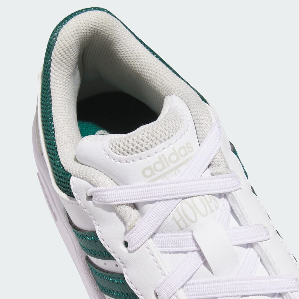 Adidas Kids' HOOPS CLASSIC SHOES - Cloud White / Collegiate Green / Grey One - Image 9