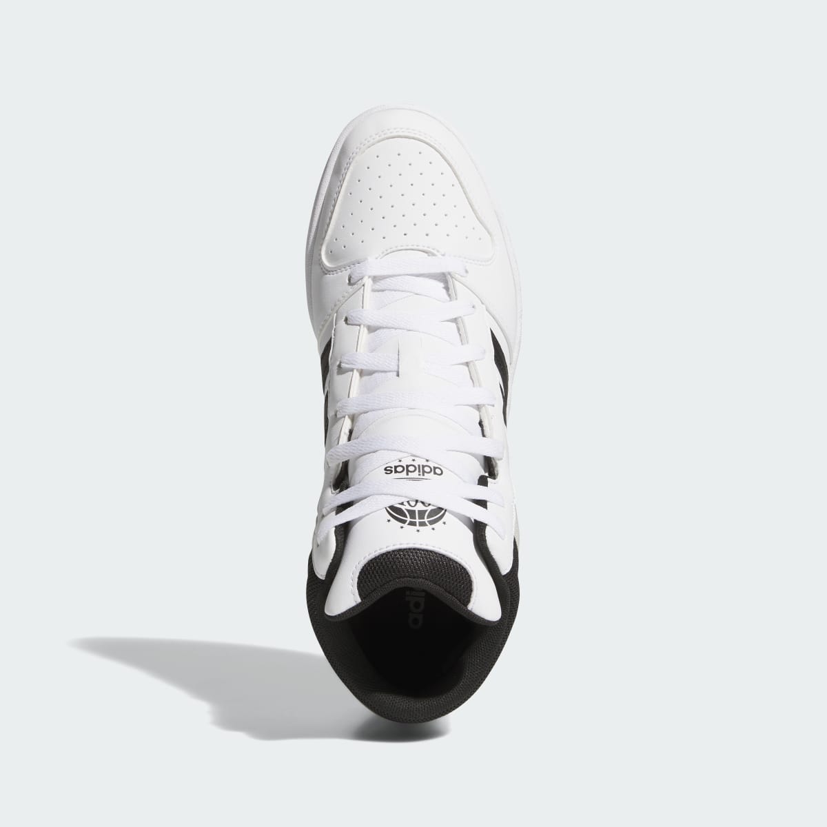 Adidas Men's HOOPS MID CLASSIC SHOES - Cloud White / Core Black / Orbit Grey - Image 3