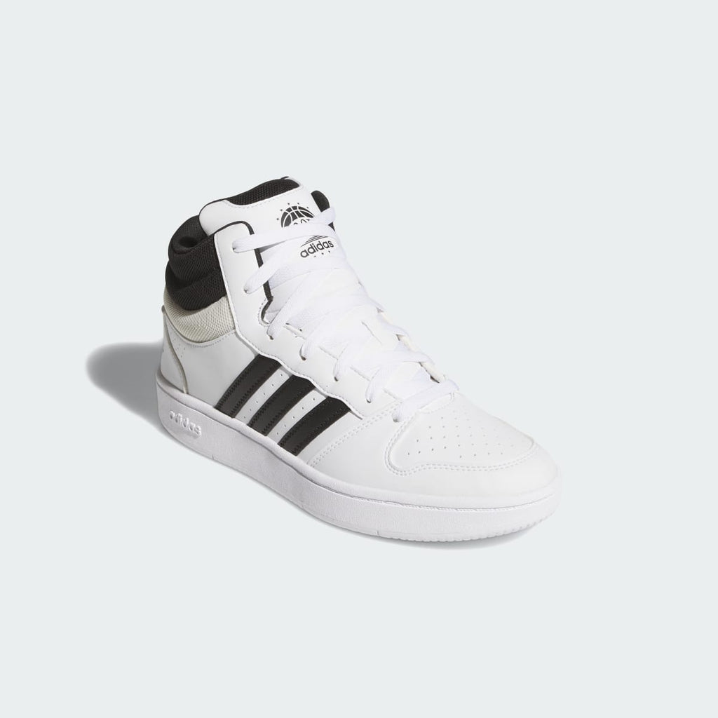 Adidas Men's HOOPS MID CLASSIC SHOES - Cloud White / Core Black / Orbit Grey - Image 5