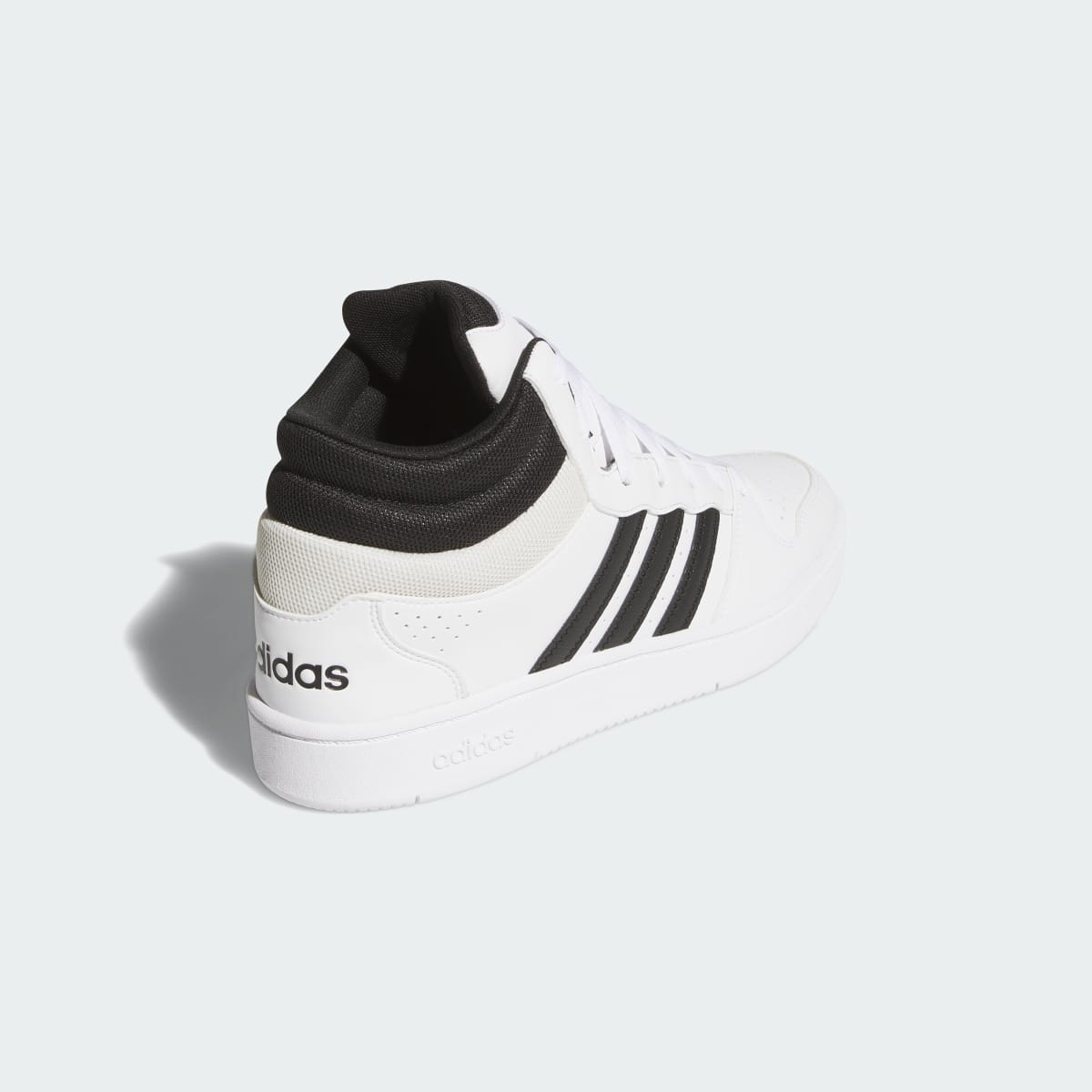 Adidas Men's HOOPS MID CLASSIC SHOES - Cloud White / Core Black / Orbit Grey - Image 6