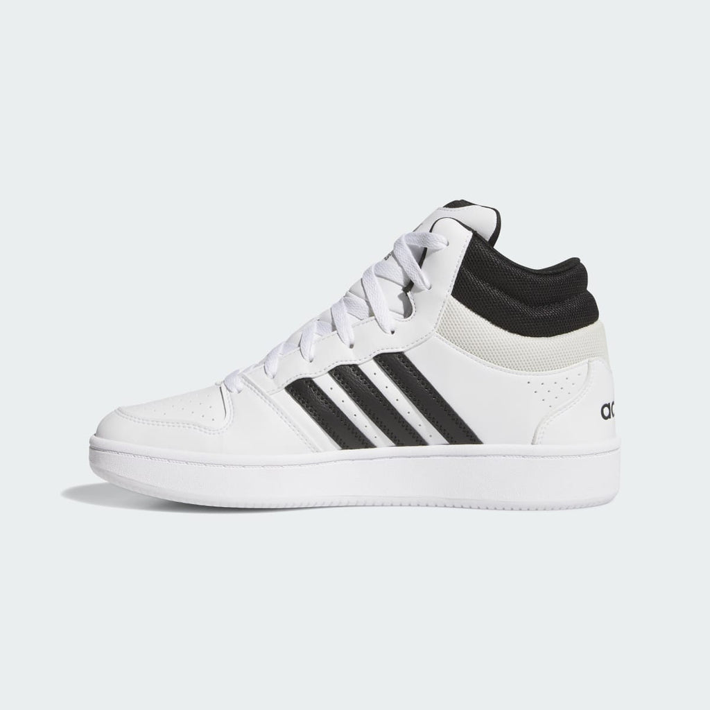 Adidas Men's HOOPS MID CLASSIC SHOES - Cloud White / Core Black / Orbit Grey - Image 7