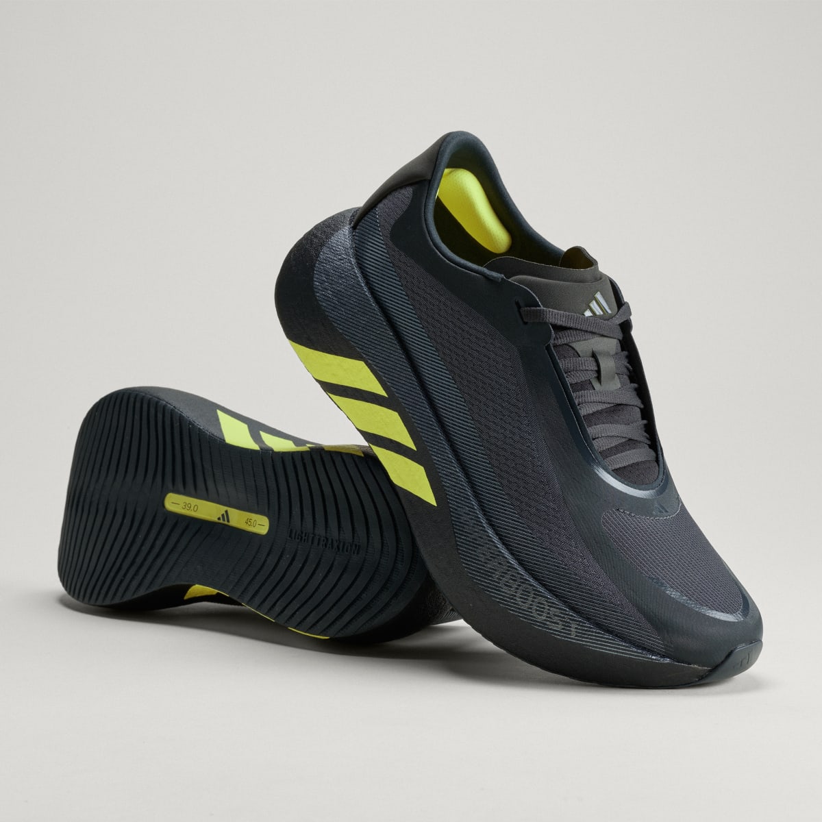 Adidas Men's HYPERBOOST EDGE Running Shoes - Carbon / Hi-Res Yellow / Grey Five - Image 1