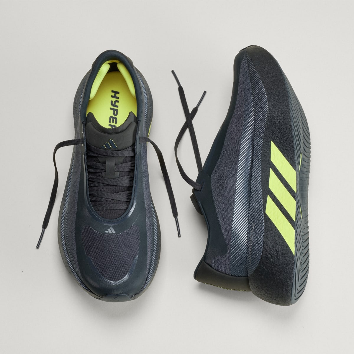 Adidas Men's HYPERBOOST EDGE Running Shoes - Carbon / Hi-Res Yellow / Grey Five - Image 3