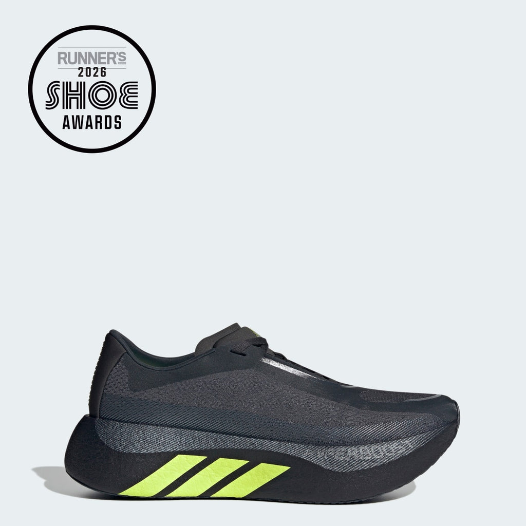 Adidas Men's HYPERBOOST EDGE Running Shoes - Carbon / Hi-Res Yellow / Grey Five - Image 4