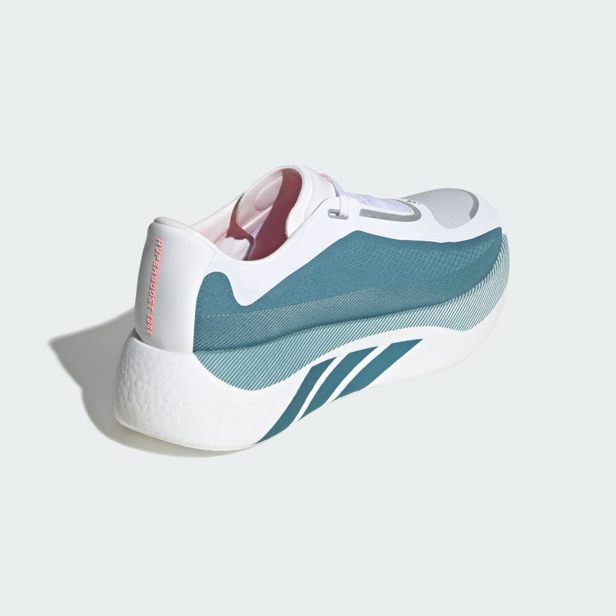 Adidas Men's HYPERBOOST EDGE Running Shoes - Cloud White / Petrol Met. F17 / Lucid Red - Image 6