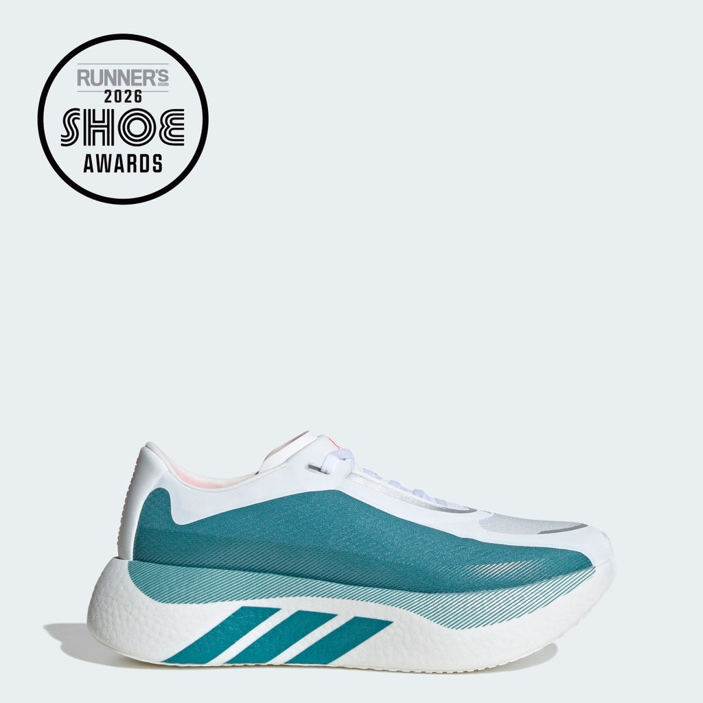 Adidas Men's HYPERBOOST EDGE Running Shoes - Cloud White / Petrol Met. F17 / Lucid Red - Image 1