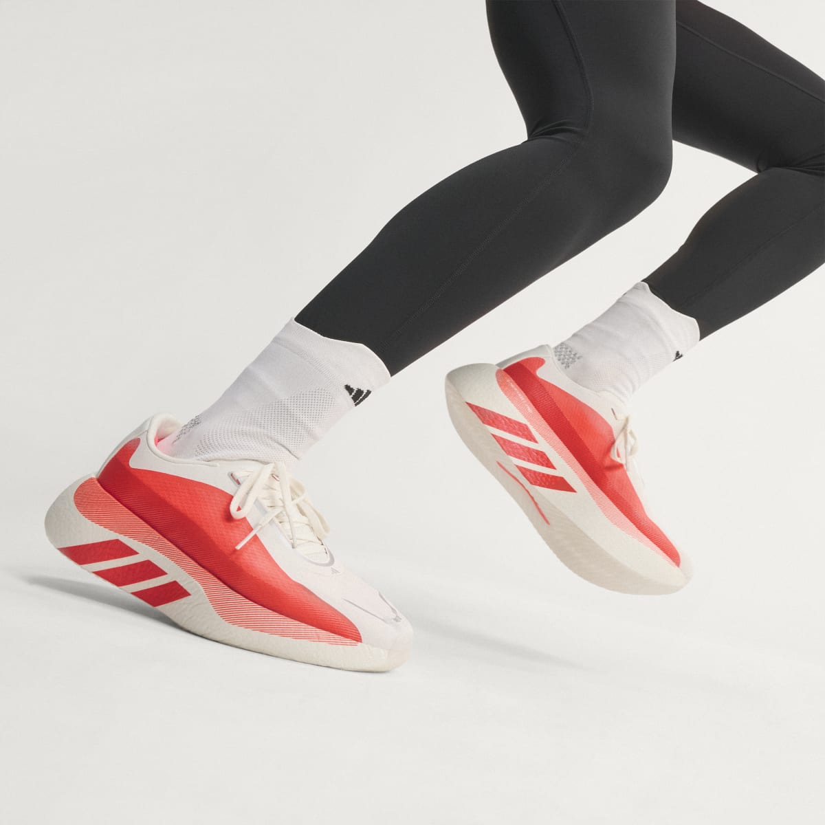 Adidas Women's HYPERBOOST EDGE Running Shoes - Hyper White / Solar Turbo / Solar Turbo - Image 5