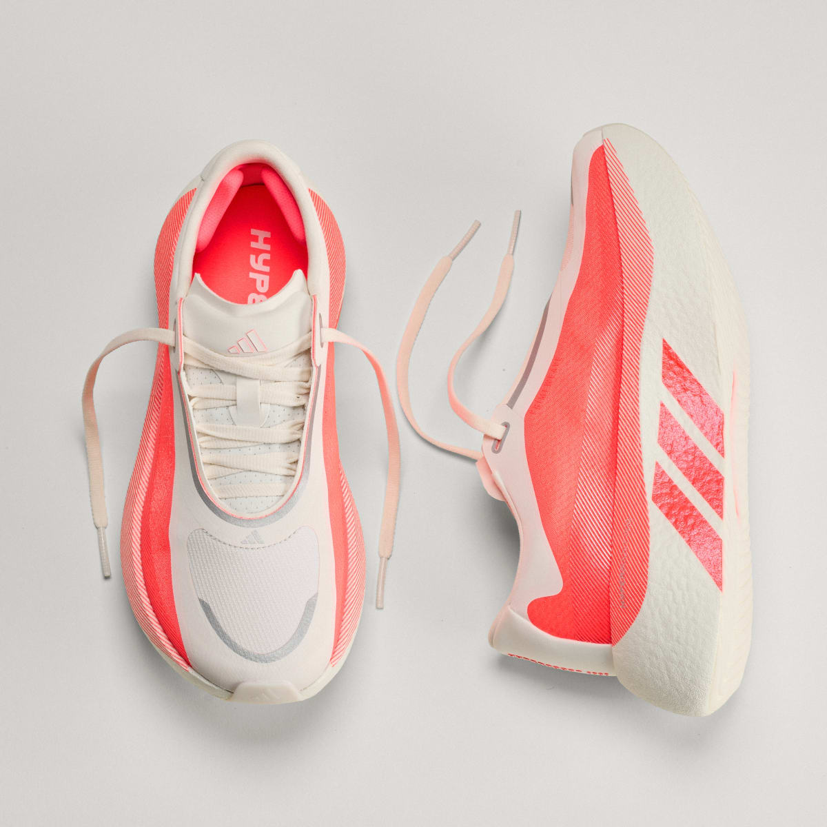 Adidas Women's HYPERBOOST EDGE Running Shoes - Hyper White / Solar Turbo / Solar Turbo - Image 7
