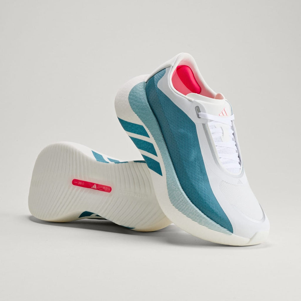 Adidas Women's HYPERBOOST EDGE Running Shoes - Cloud White / Petrol Met. F17 / Lucid Red - Image 2