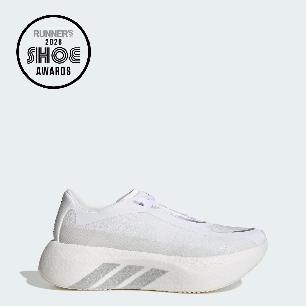 Adidas Women's HYPERBOOST EDGE Running Shoes - Cloud White / Silver Metallic / Zero Metalic - Image 1