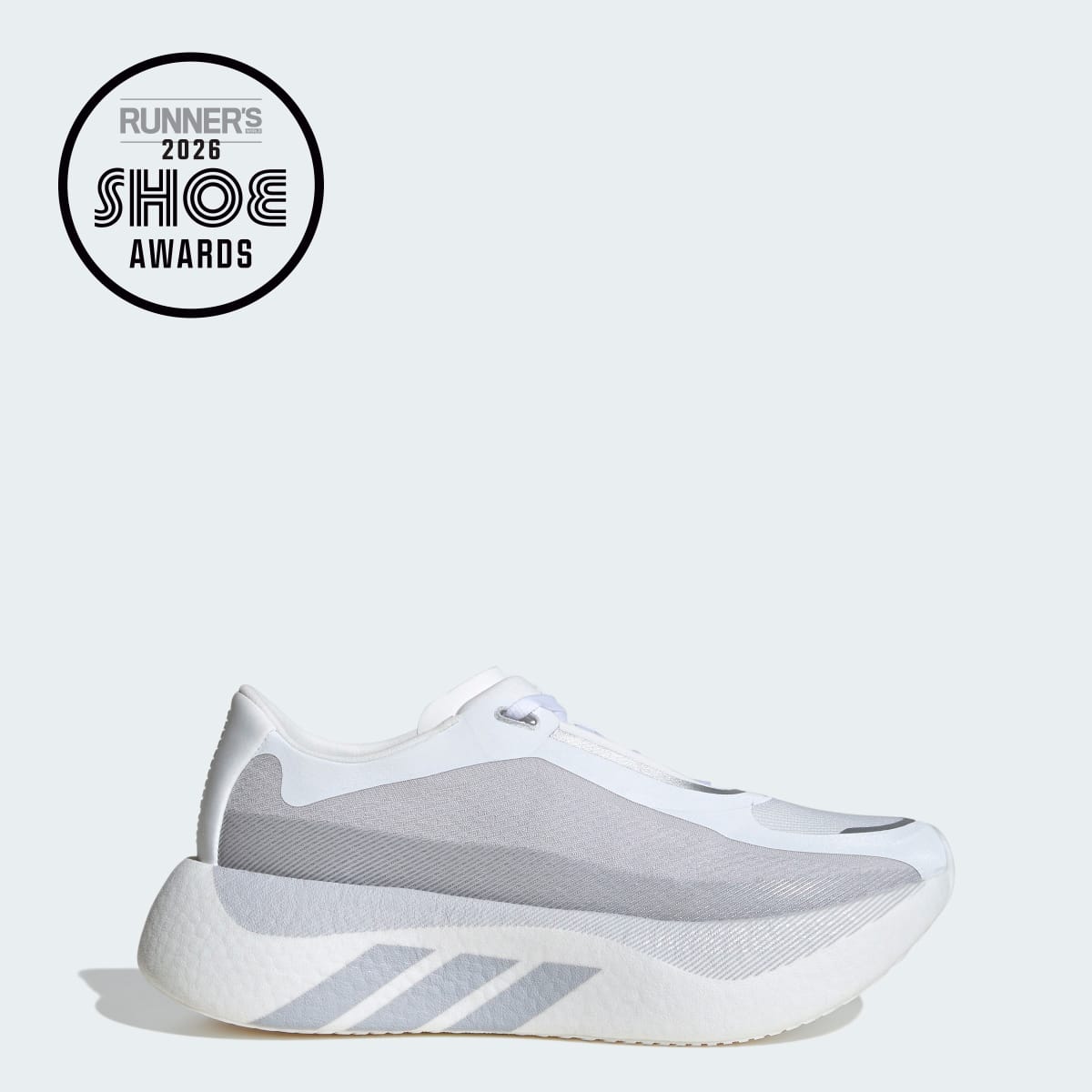 Adidas Women's HYPERBOOST EDGE Running Shoes - Cloud White / Light Solid Grey / Silver Metallic - Image 1